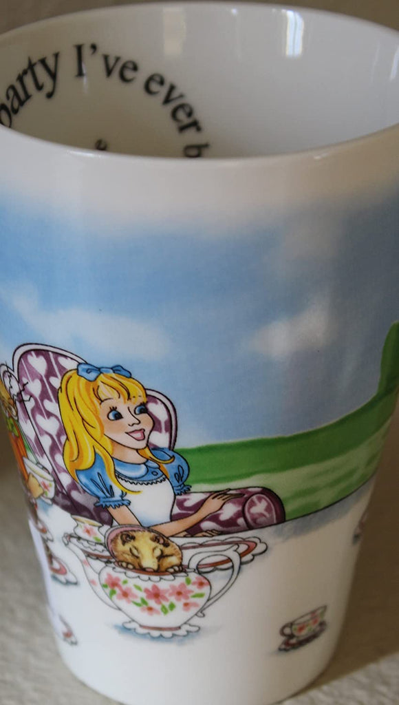 Alice in Wonderland Coffee Mug Cup 12 oz White Mad Hatter Tea Party Paul  Cardew