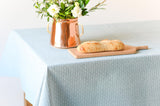 Blue Dotty Rectangle Linen Tablecloth - NEW!