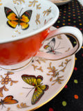 Orange Butterfly Surprise Teacups - set of four