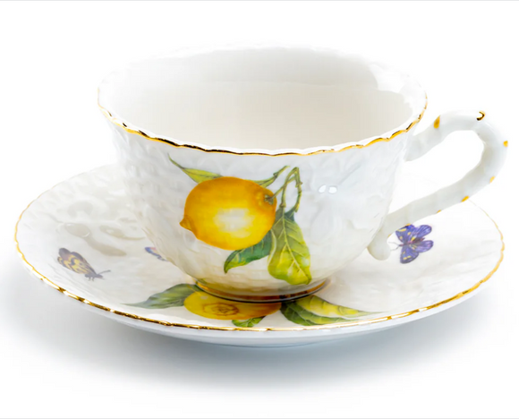 Lemon Garden Single Teacup - A Merry Moments Gift