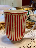 Festive Red and White Mug Assortment - set of four