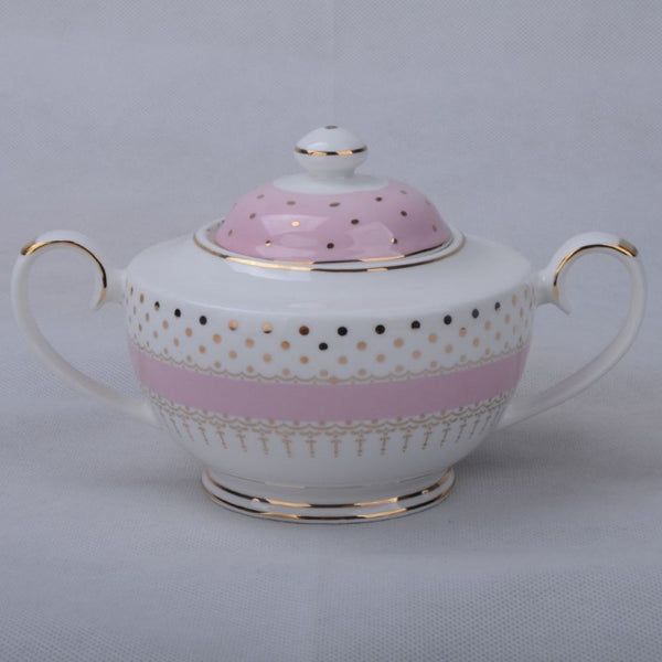 The Jane Collection Pink and Gold Polka Dot Sugar Bowl and Cream Pitch –  The Twiggery